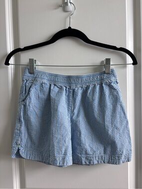 Lands' End Light Blue and White Seersucker Girls' Shorts